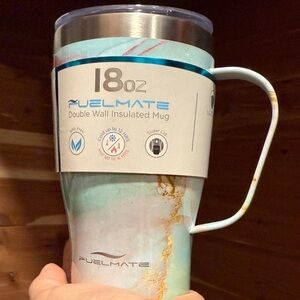 Fuel mate Double Wall Insulated 18oz Mug - Teal and Gold